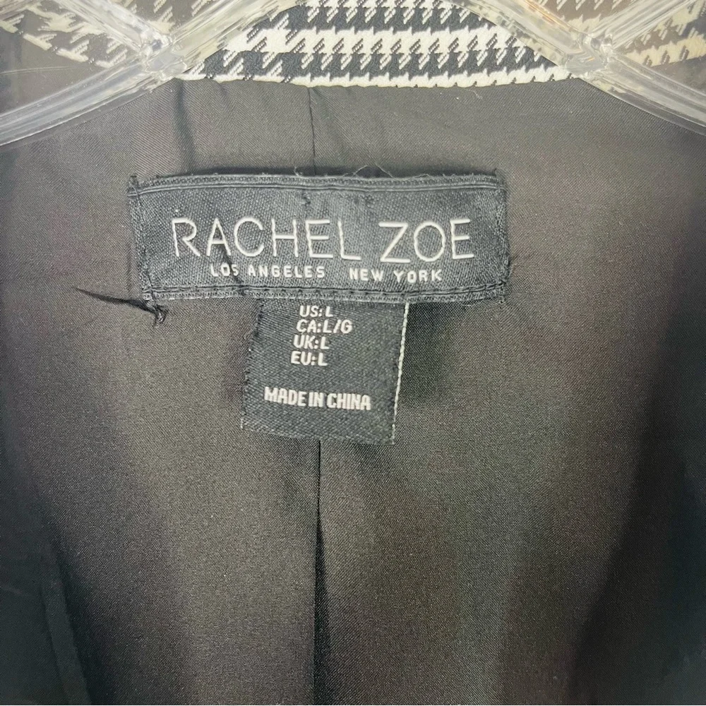 NWT Rachel Zoe black white houndstooth button preppy vest large - Picture 5 of 8